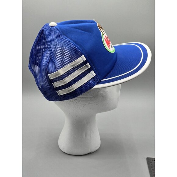 Deadstock Mack Trucks 3 Stripe Mesh Snapback Hat Cap Trucker Royal Blue‎ Patch - Picture 2 of 6